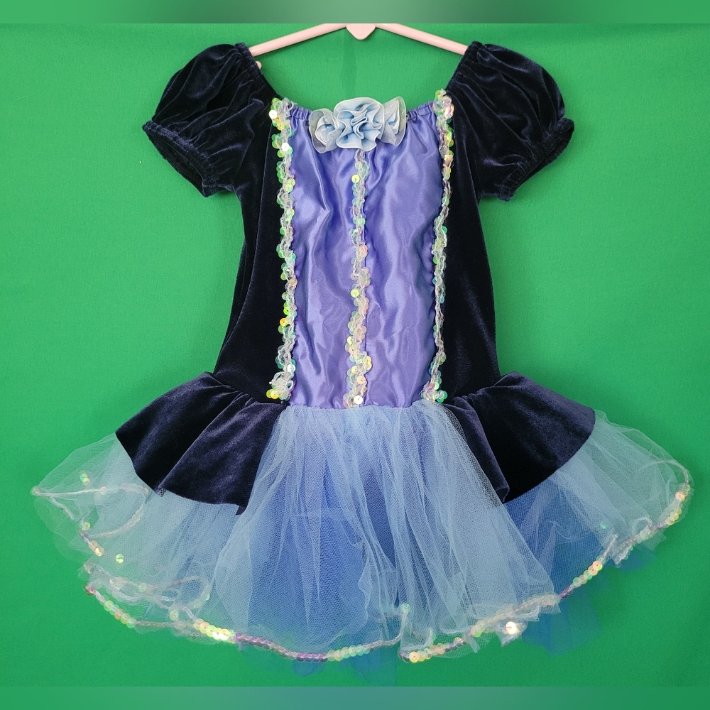 Blue Costume Dress Up XSC A Wish Come True Dance V883N Girls Velvet Tulle Skirt